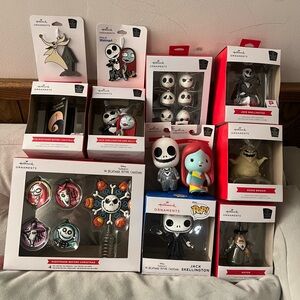 NIB Nightmare Before Christmas Hallmark collection of 12 ornaments